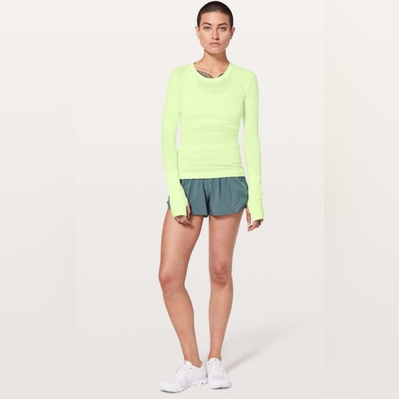 NWT Lululemon Long Sleeve Swiftly Tech Crew Neck Top Fluro Citrus Size 4 Flawed - Picture 6 of 12